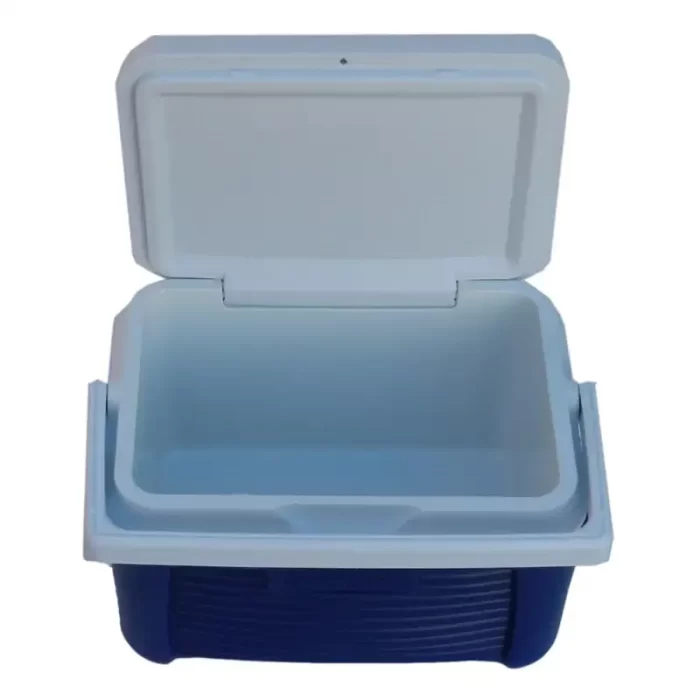 Conservadora Atom de 4,7Lts. color azul con tapa abierta