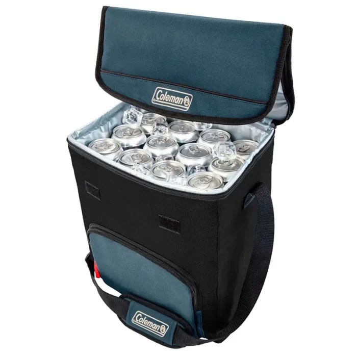 Conservadora Bolso Térmico Coleman Plegable 34 Latas 30hs con latas en su interior