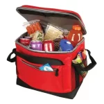 Conservadora Coleman Collapsible Full Day Red abierta mostrando productos en su interior