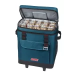 Conservadora Bolso Térmico Coleman Soft 30 Latas C/ruedas mostrando latas en su interior