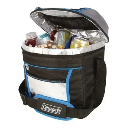 Conservadora Bolso Térmico Coleman Trailblazer 16 Latas mostrando productos en su interior
