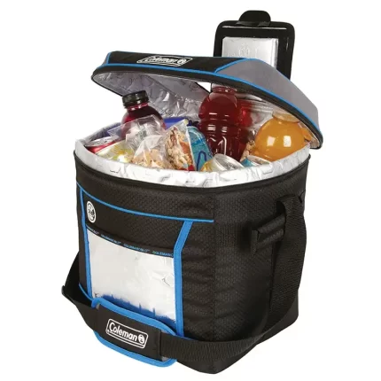 Conservadora Bolso Térmico Coleman Trailblazer 30 Latas mostrando productos en su interior