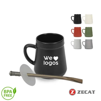 Mate con asa y bombilla Zecat Wes Merchandising